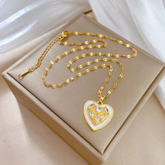 Heart Love Pendant Necklace Women Clavicle Chain Jewelry Gift