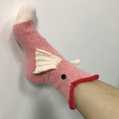 Adorable 3D Red Carp Floor Socks