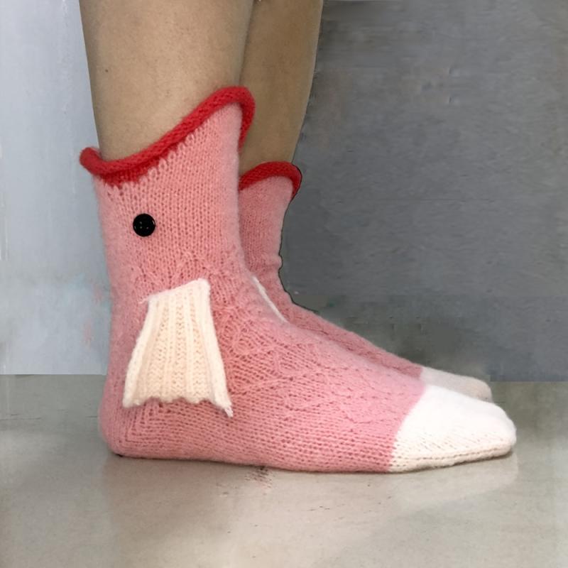 Adorable 3D Red Carp Floor Socks