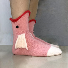 Adorable 3D Red Carp Floor Socks