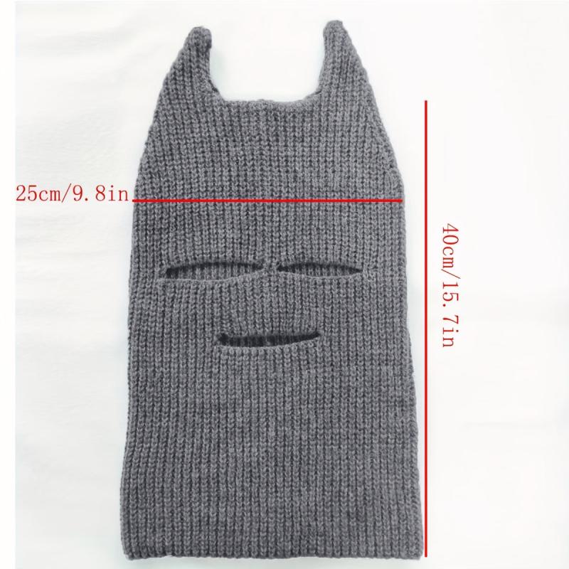 Unisex Warm Cold-proof 3-hole Balaclava Knitted Wool Hat