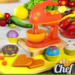 Kids Kitchen Play Set Cooking & Cutting Fun