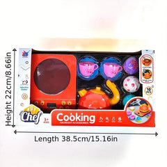 Kids Kitchen Play Set Cooking & Cutting Fun