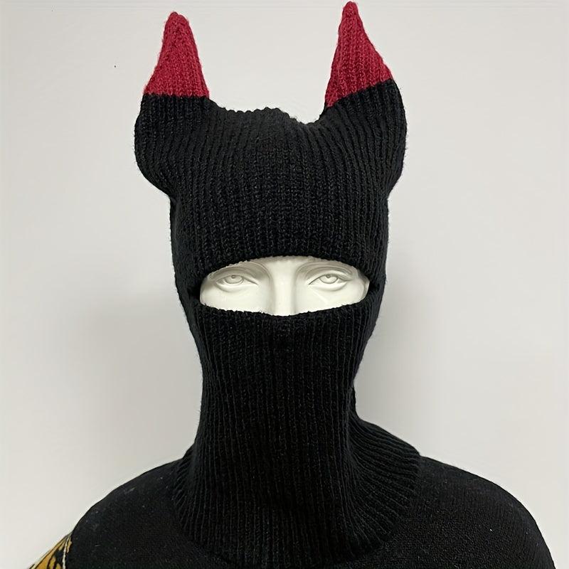 Unisex Warm Knitted Horn Hat Coldproof Beanie