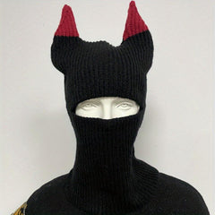 Unisex Warm Knitted Horn Hat Coldproof Beanie