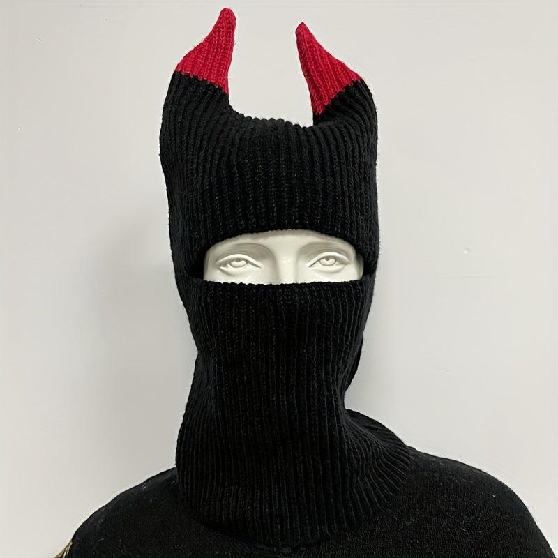 Unisex Warm Knitted Horn Hat Coldproof Beanie