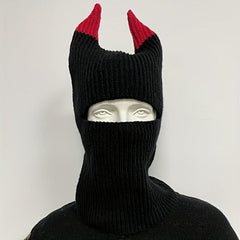 Unisex Warm Knitted Horn Hat Coldproof Beanie