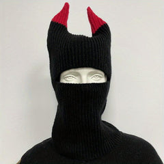 Unisex Warm Knitted Horn Hat Coldproof Beanie