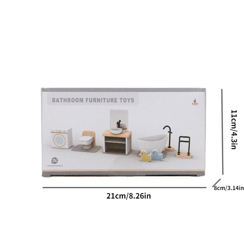 DIY Mini Wooden Kids House Furniture Set