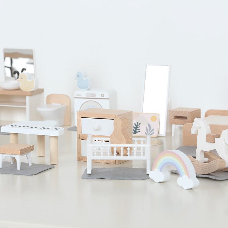 DIY Mini Wooden Kids House Furniture Set
