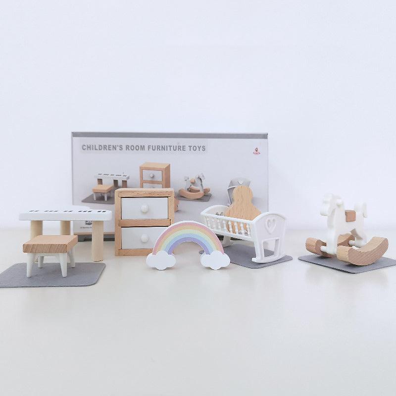 DIY Mini Wooden Kids House Furniture Set
