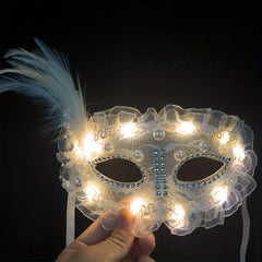 Feather Makeup Mask LED Light Mask for Girls