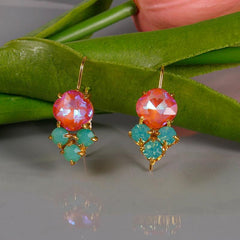 Faux Gemstone Drop Earrings Boho Party Jewelry For Women