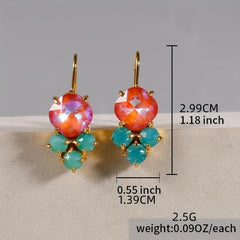 Faux Gemstone Drop Earrings Boho Party Jewelry For Women