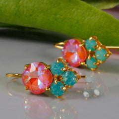 Faux Gemstone Drop Earrings Boho Party Jewelry For Women