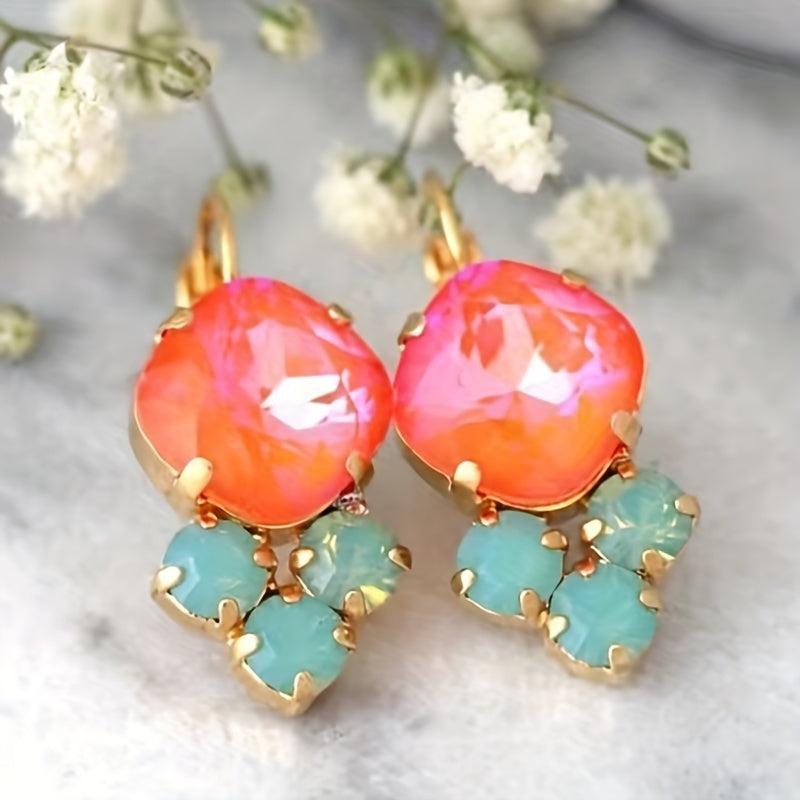 Faux Gemstone Drop Earrings Boho Party Jewelry For Women