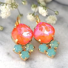 Faux Gemstone Drop Earrings Boho Party Jewelry For Women