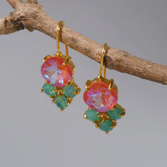 Faux Gemstone Drop Earrings Boho Party Jewelry For Women