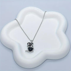 Cartoon Ghost Pendant Necklace Halloween Gift For Girls