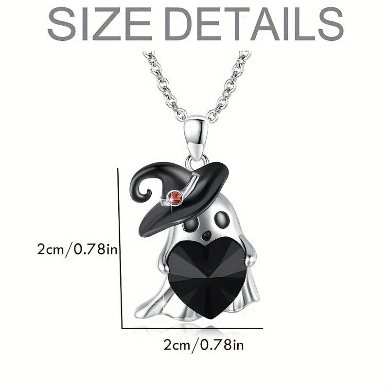 Cartoon Ghost Pendant Necklace Halloween Gift For Girls