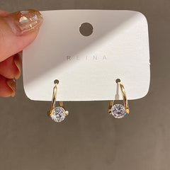 Metal Rhinestone Earrings Women Party Jewelry Gift
