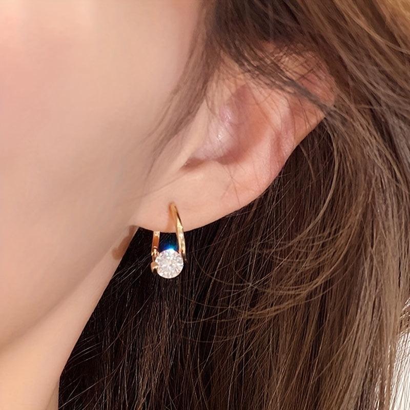 Metal Rhinestone Earrings Women Party Jewelry Gift