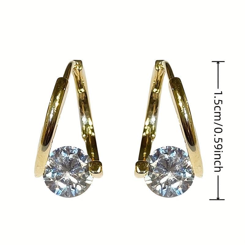 Metal Rhinestone Earrings Women Party Jewelry Gift