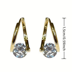 Metal Rhinestone Earrings Women Party Jewelry Gift