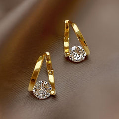 Metal Rhinestone Earrings Women Party Jewelry Gift