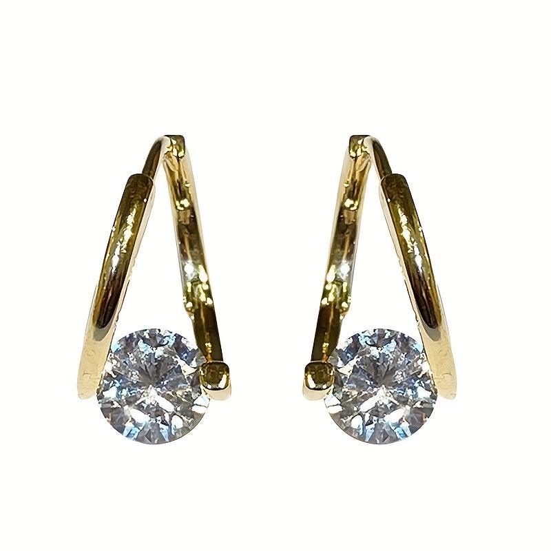 Metal Rhinestone Earrings Women Party Jewelry Gift