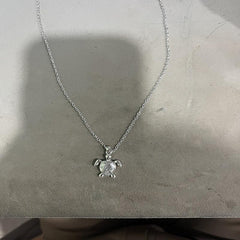 Opal Turtle Pendant Necklace Boho Chic Jewelry