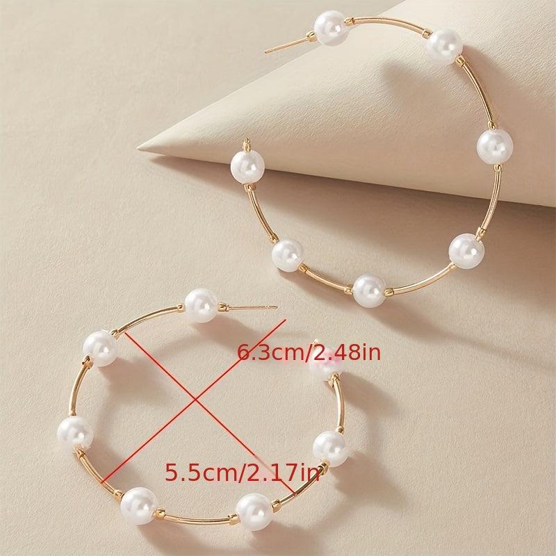 Elegant Round Pearl Earrings for Women