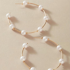 Elegant Round Pearl Earrings for Women