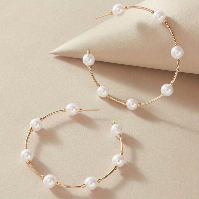 Elegant Round Pearl Earrings for Women
