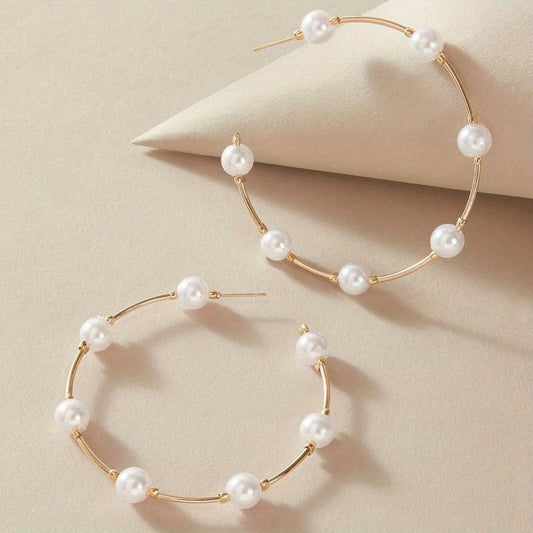 Elegant Round Pearl Earrings for Women