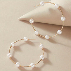 Elegant Round Pearl Earrings for Women