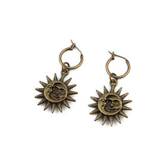 Retro Punk Bronze Earrings Dolphin Sun Seahorse Spider Earrings