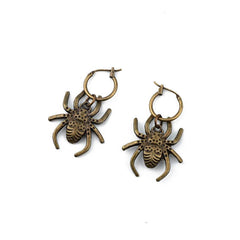 Retro Punk Bronze Earrings Dolphin Sun Seahorse Spider Earrings