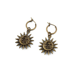 Retro Punk Bronze Earrings Dolphin Sun Seahorse Spider Earrings