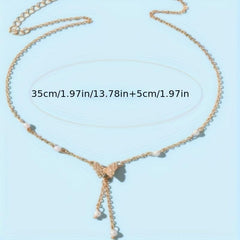 Faux Pearl Butterfly Clavicle Chain Necklace for Wedding Party