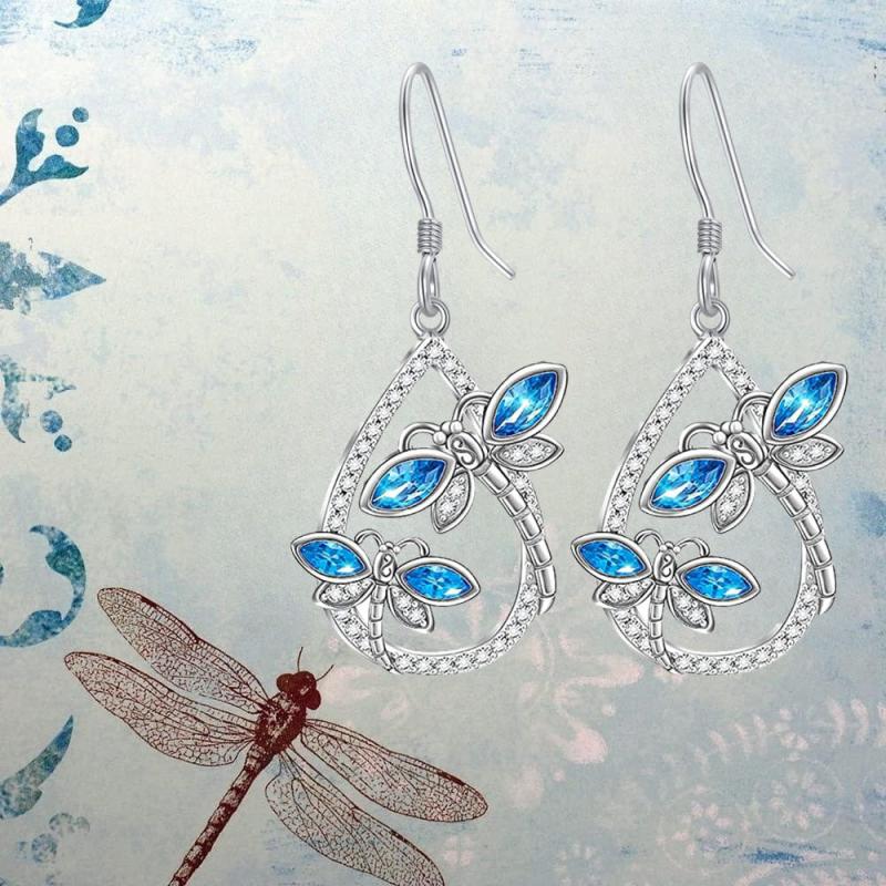 Dragonfly Water Drop Earrings For Women And Girls