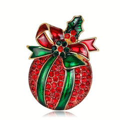 Golden Christmas Brooch Jewelry