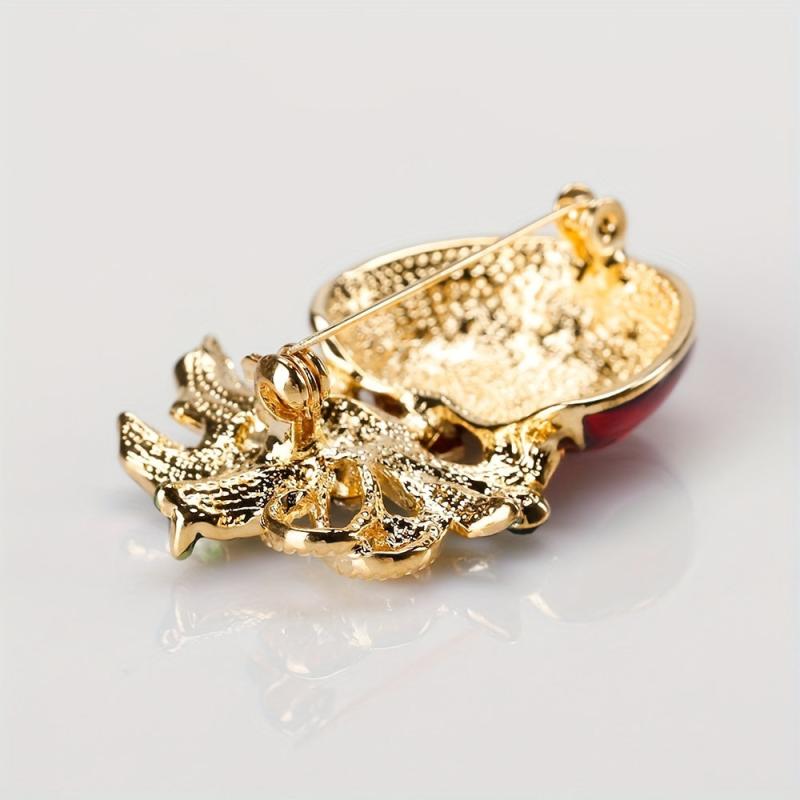 Golden Christmas Brooch Jewelry