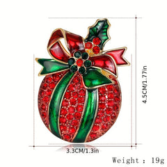Golden Christmas Brooch Jewelry