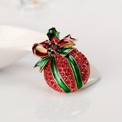 Golden Christmas Brooch Jewelry