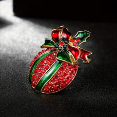 Golden Christmas Brooch Jewelry
