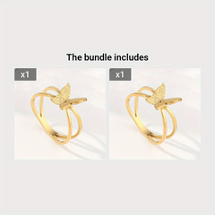 Stainless Steel Butterfly Ring for Women