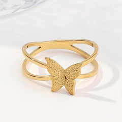 Stainless Steel Butterfly Ring for Women