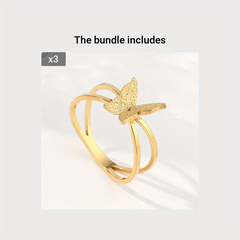 Stainless Steel Butterfly Ring for Women