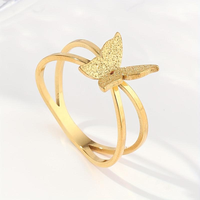 Stainless Steel Butterfly Ring for Women